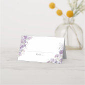 Lavender Floral Watercolor Wedding Place Card プレイスカード (正面)