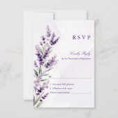 Lavender Floral Watercolor Wedding RSVP Card (正面)