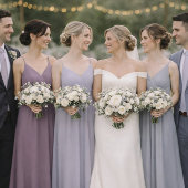 Lavender Floral Wedding Attire Card 招待状