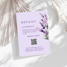 Lavender Floral Wedding Details Card エンクロージャーカード