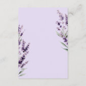 Lavender Floral Wedding Details Card エンクロージャーカード (裏面)