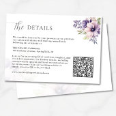 Lavender Floral Wedding Details Card QR Code  エンクロージャーカード