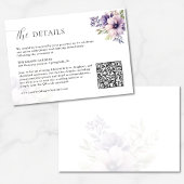 Lavender Floral Wedding Details Card QR Code  エンクロージャーカード