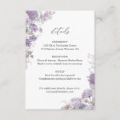 Lavender Floral Wedding Details, Information エンクロージャーカード (正面)
