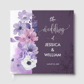 Lavender Floral Wedding Guest Book ゲストブック (正面)