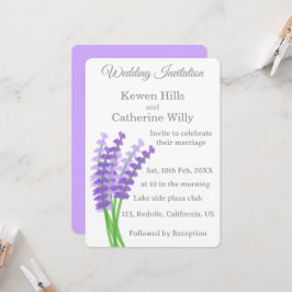 Lavender Floral Wedding Invitation 招待状