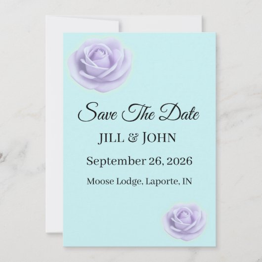Lavender Floral Wedding Save The Date (正面)