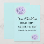 Lavender Floral Wedding Save The Date (正面/裏面)