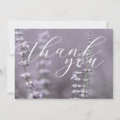 Lavender Floral Wedding Thank You Card サンキューカード (正面)