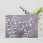 Lavender Floral Wedding Thank You Card サンキューカード (スタンド正面)