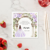 Lavender florals arch dress birthday スタンダードカクテルナプキン (インサイチュ)