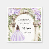 Lavender florals arch dress birthday スタンダードカクテルナプキン (正面)