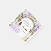 Lavender florals arch dress birthday スタンダードカクテルナプキン (角)