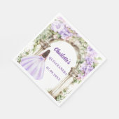 Lavender florals arch dress Quinceanera luncheon スタンダードランチョンナプキン (角)