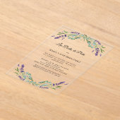 Lavender Florals Invitación Bodas de Plata アクリル招待状 (レイダウン)
