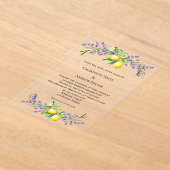 Lavender florals lemons luxury clear wedding  アクリル招待状 (レイダウン)