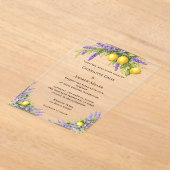 Lavender florals lemons luxury clear wedding  アクリル招待状 (レイダウン)