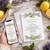 Lavender florals lemons wedding  招待状