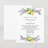 Lavender florals lemons wedding invitation (正面/裏面)