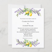 Lavender florals lemons wedding invitation (正面)