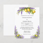 Lavender florals lemons wedding invitation (正面/裏面)