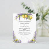 Lavender florals lemons wedding invitation (スタンド正面)