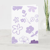 Lavender Florals on White Background カード (正面)
