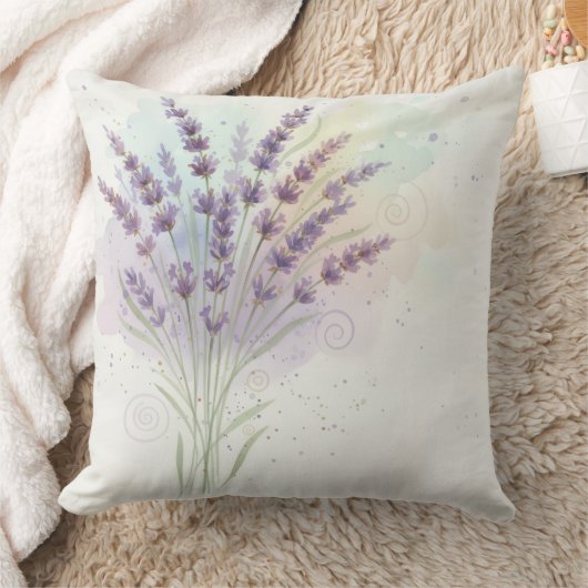 Lavender Flower Bouquet クッション (ブランケット)