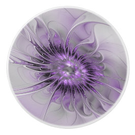 Lavender Flower Dream Modern Abstract Fractal Art セラミックノブ