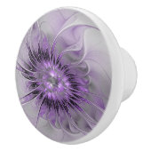Lavender Flower Dream Modern Abstract Fractal Art セラミックノブ (右)