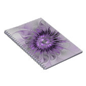 Lavender Flower Dream Modern Abstract Fractal Art ノートブック (右側)