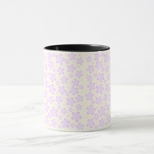 Lavender Flower Pattern Mug マグカップ (中央)