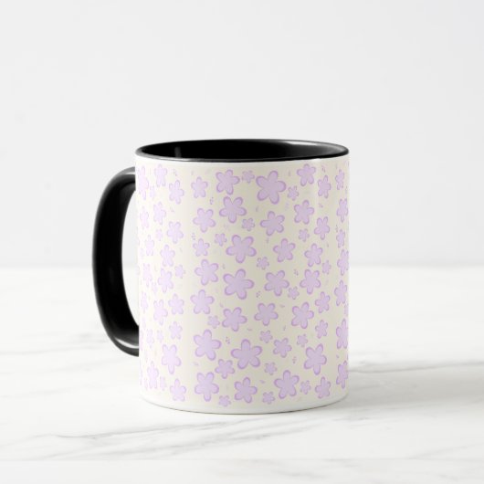 Lavender Flower Pattern Mug マグカップ (正面左)