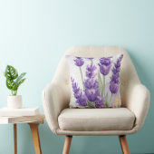 Lavender Flower Throw Pillow | Soft Purple Floral  クッション (椅子)