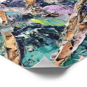 Lavender Flowers Abstract Oil Painting Wall Art ポスター (角)