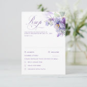Lavender Flowers Botanical Chic Wedding RSVP (スタンド正面)