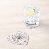 Lavender Flowers Bow Birthday ペーパーコースター (インサイチュ)