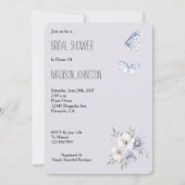 Lavender Flowers & Butterflies Bridal Shower 招待状 (正面)