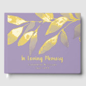 Lavender Foil Funeral Guest Book In Loving Memory  ゲストブック (正面)