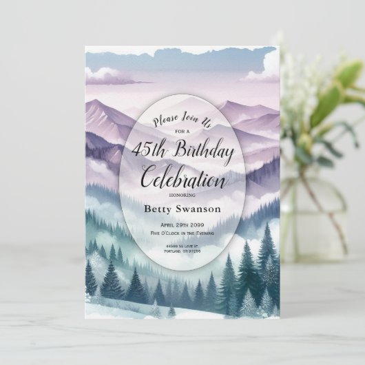 Lavender Frost in the Alpine Mist Custom Year 招待状 (スタンド正面)