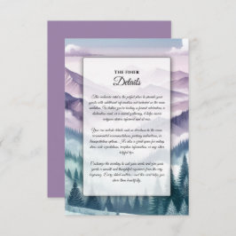 Lavender Frost in the Alpine Mist Wedding エンクロージャーカード