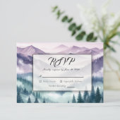 Lavender Frost in the Alpine Mist Wedding 出欠カード (スタンド正面)