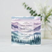 Lavender Frost in the Alpine Mist Wedding 招待状 (スタンド正面)