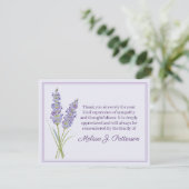 Lavender Funeral Note Thank you Lavender flower サンキューカード (スタンド正面)