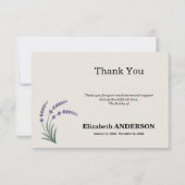 Lavender Funeral Thank You Card サンキューカード (正面)