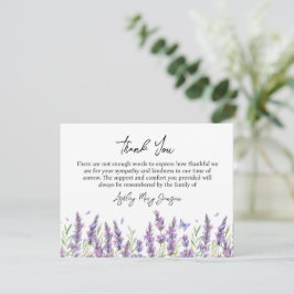 Lavender Funeral Thank You Card Bereavement サンキューカード