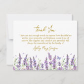 Lavender Funeral Thank You Card Bereavement サンキューカード (正面)