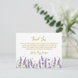 Lavender Funeral Thank You Card Bereavement サンキューカード