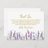Lavender Funeral Thank You Card Bereavement サンキューカード (正面/裏面)