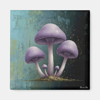 Lavender Fungus - Vintage Botanical Art Magnet マグネット